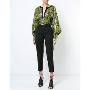 Diane von Furstenberg NEW w/ Tags‎ DVF Keyhole Windsor Chrome Blouse Size 2